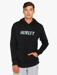 Hurley Men&apos S Black Fastlane Pullover Fleece Hoody