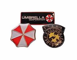 Resident Evil Set Of 3 Umbrella Raccoon Logo Metal Costume Pin Set