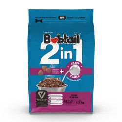 Bobtail - 2-IN-1 Adult Gravy Coated Steak Flavour - 1.5KG