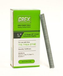 Grex C04 22 Gauge 3 8-INCH Crown 1 4-INCH Length Galvanized Staples 10 000 Per Box