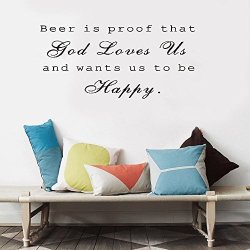 Bsire Sticker For Wall Decoration Beer Is Proof That God Loves Us And Wants Us To Be Happy Home D Cor