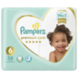 Pampers Premium Care Size 6 13+KG Diapers 36 Pack