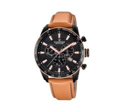 Sapphire Swiss Made Mens Leather Watch - Gents Sport Chrono