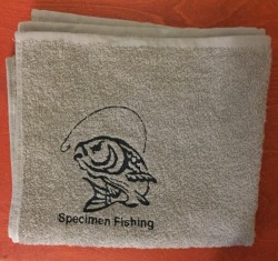 Specimen Fishing Carp Image On Stone Hand Towel
