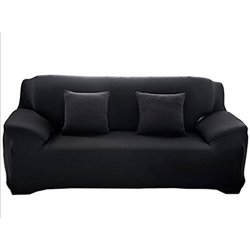 Raylans 1 2 3 4 Seater Solid Sofa Covers Sofa Slipcovers Protector Elastic Polyester Fabric Featuring Soft Form Fit Couch Covers Black 57X72 Inch