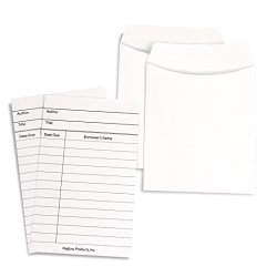 Hygloss Products Inc 50 White Library Pockets And Cards Sets