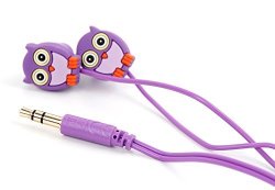 Purple In-ear Owl Headphones For Kids - Compatible With Sony DVT8000 Digital Voice Recorder - By Duragadget