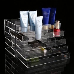Kaluo 5 Drawer Acrylic Makeup Organizer Clear Cosmetic Display Box