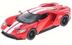 Agcat Kinsmart 1:38 Scale 2017 Ford GT With Stripes Die-cast Car Model Red 5" New