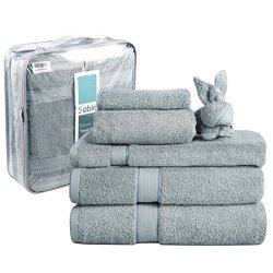 Sable 6-PIECE Hotel Quality Towel Set 700 GSM Cotton Super Soft And Highly Absorbent 2 Bath Towels 2 Hand Towels 2 Washcloths
