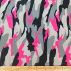Printed Polar Fleece Camo-pink Fabric DSN63