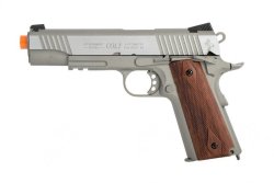 Colt 1911 .45 Acp CO2 Rail Gun Blowback Airsoft Pistol Stainless 180530
