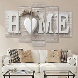Zhuo Home & Kitchen 5 Pcs Canvas Printing Love Home Frameless Wall Art Pictures For Home Living Room Bedroom Decoration SIZE:30X40CM X2 30X60CM X2