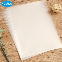 Yarachel 40PCS L-type Plastic Folder - 18C Transparent Clear Document Folder For A4 Size Paper Sleeves