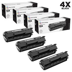 Ld Compatible Replacements For Hp Q2612A 12A Set Of 4 Black Laser Toner Cartridges For Hp Laserjet Printer Series