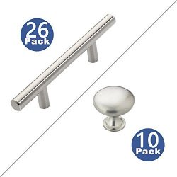 Drawer Pulls and Knobs Sunriver Cabinet Handles Brushed Nickel 26 Pack  Kitchen Cabinet Pulls 10 Pack Cabinet Knobs 3 Hole Centers Cabinet  Hardware