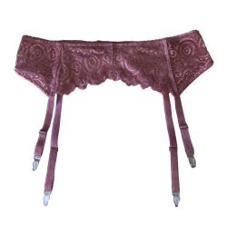 Dusty Pink Pinup Suspender Belt - M