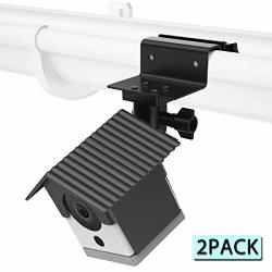 Koroao Weatherproof Housing Gutter Mount For Wyze Cam - Sunscreen And Rustproof Outdoor Holder With Wider Perspective 2-PACK Black