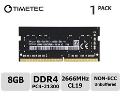 Timetec 16GB DDR4 2666MHz (DDR4-2666) PC4-21300 (PC4-2666V) Non-ECC  Unbuffered 1.2V CL19 2Rx8 Dual Rank 260 Pin SODIMM Laptop Notebook PC  Computer