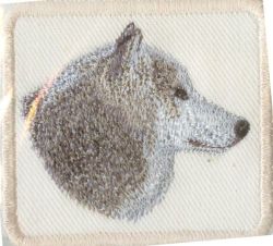 Embroidered Sew On Black Badge.wolf
