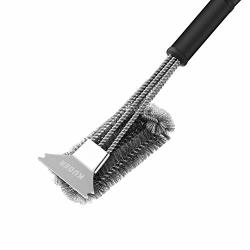 Kuger Bbq Grill Brush And Scraper Barbecue Wire Grill Brush 18 Inches Safe Stainless Steel Grill Cleaning Brush For Weber Gas charcoal Grill