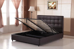 Hazlo Viena Faux Leather Bed Base With Ottoman Storage Queen And King Available