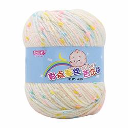 Colorful Smooth Soft Milk Cotton Yarn Clearance On Chunky Multicolor Rainbow Hand Knitting Soft Natural Crochet Baby Cotton Knitwear Yarn - 50G B