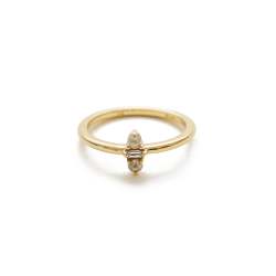 White And Salt & Pepper Diamonds Stack Ring In Yellow Gold