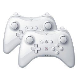 QUMOX 2X White Wireless Bluetooth Remote U Pro Controller Gamepad For Nintendo Wii U