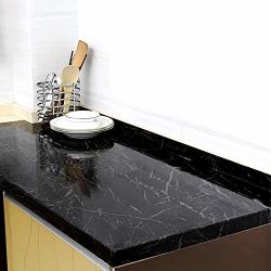 Yenhome 24 X 118 Inch Jazz Black Marble Contact Paper For Countertops Peel And Stick Waterproof Wallpaper For Kitchen Cabinets Shelf Liner Self Adhesive