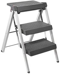 Fs Folding Ladder Two Or Three Steps Ladder Can Be Hang Aluminum Alloy Insulated Indoor Ascending Ladder Attic Portable Thickening Multi-function Step Stool Size : Three-step