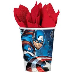 Amscan 8 Marvel Epic Avengers Captain America Birthday Party 9OUNCE Paper Cups