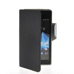 Getlast Black Stand Feature Ultra Thin Wallet Leather Case Cover For Sony Xperia V Lt25i