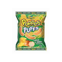Fun Foods Poppers Cheese & Onion Puffs - 12 Pack