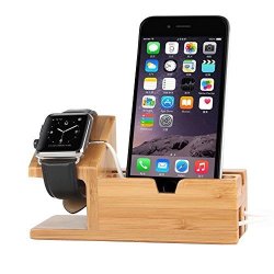 Happy Hours - Premium Wood Charging Stand Holder Dock Cradle Station For Iphone 6 6PLUS 5S 5C 5 And Apple Iwatch Standard Edition