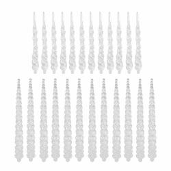 Walfront 24PCS Icicle Ornament Clear Acrylic Hanging Icicles Drop Ornament For Christmas Tree Wedding Party Decorations