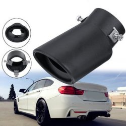Stainless Steel Black Exhaust Muffler Tip Pipe For Universal All Car 63MM Inlet