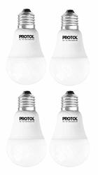 Protol 4 Pack Daylight LED Light Bulb 9W 1300 Lumens Pure White 75W Equivalent Energy Saving & Long Life Efficient A19 Bulb E26 Standard