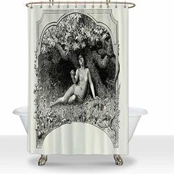 Aluoni Eve And The In The Garden Of Eden Colorful Shower Curtain Shower Curtain Set For Apartment 66"W X 72"H