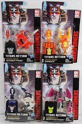 Set Of 4: Transformers Generations Titan Masters Action Figure Wave 3 - Fangry Sawback Overboard Ptero
