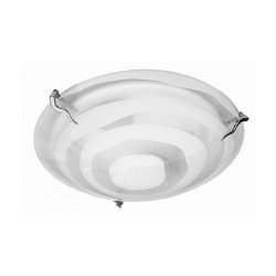 BRIGHT STAR LIGHTING Bright Star White Opaque Glass With Satin Chrome Skew Clips Ceiling Light 400MM