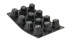 De Buyer 1967.01 Moul ' Flex Silicone Tray Of 12 Tradition 1900 Moulds Black