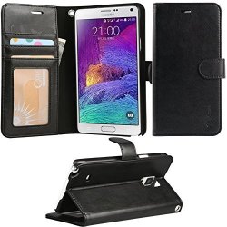 Galaxy Note 4 Case Arae Samsung Galaxy Note 4 Wrist Strap Flip Folio Kickstand Feature Pu Leather Wallet Case With Id&credit Card Pockets For