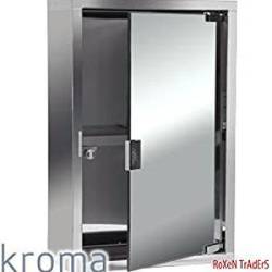 Kroma Stainless Steel Mirror Finished Bathroom Mirror Cabinet 26x12x 39.5cm