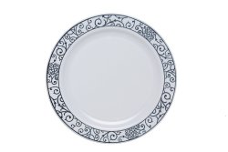 GIZMO - Elegant 22.5CM Silver Lace Rim Plates - Set Of 4