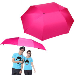 Couple Umbrella & Double Umbrella Large Wind Sunny Umbrella Family Necessary Magenta