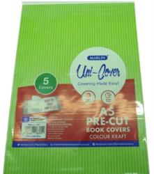 Marlin Kids A5 Precut Book Cover Green 5 Pack