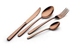 16-PIECE Mirror Finish Cutlery Set - Rose Gold Edition