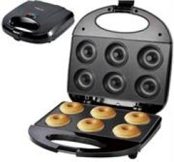 Sokany Doughnut Maker- Non-stick Coating Cooking Surface Plates Makes 6 X Doughnuts At A Time 750W Rated Power Double Sided Heating And Cooking Anti-scald
