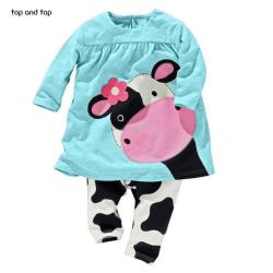 Top And Top Baby Girls Set - Sky Blue 9M